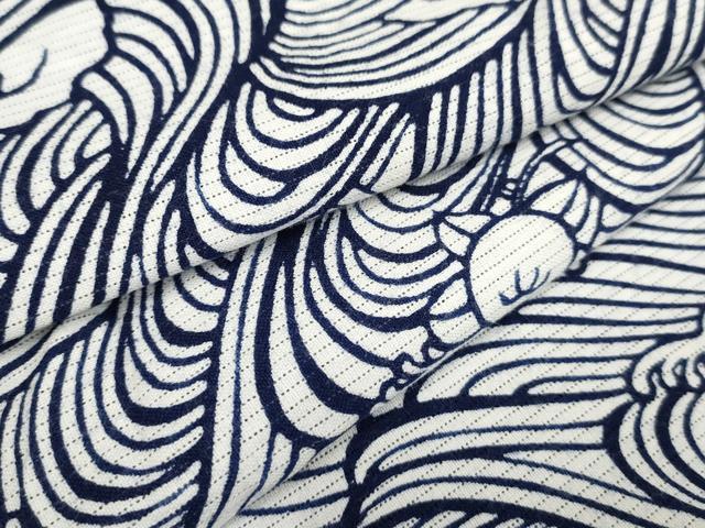 平和屋着物∴夏物　浴衣　綿絽　立波文　綿　逸品　DAAV7293cd