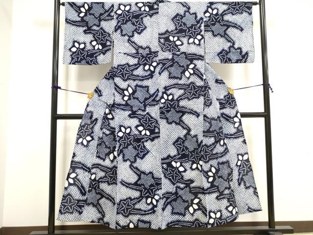 平和屋着物∴夏物　浴衣　有松鳴海絞り　舞花文　綿　逸品　DAAV7329cd