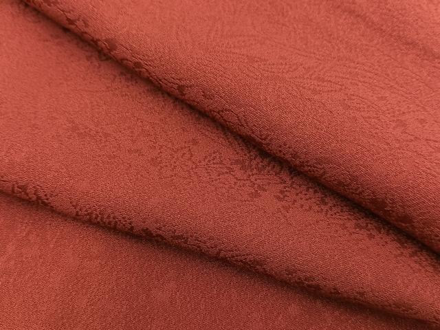 平和屋着物●上質な色無地　流水花地紋　紅海老茶色　正絹　逸品　BAAU7129gt