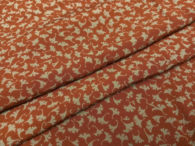 平和屋着物●上質な小紋　イチョウ　銀杏　正絹　逸品　AAAZ4558ph