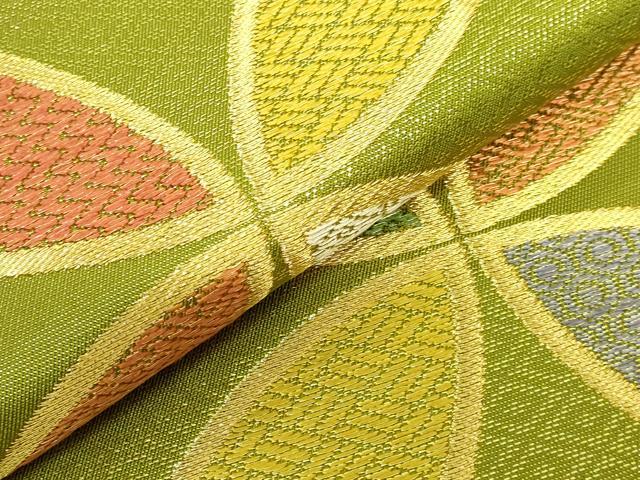 平和屋着物○極上 西陣 川島織物 六通柄 本袋帯 唐織 七宝文 金糸 逸品