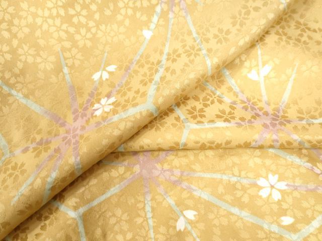 平和屋着物●長襦袢　無双仕立て　麻の葉舞桜文　正絹　逸品　CAAW7286yc