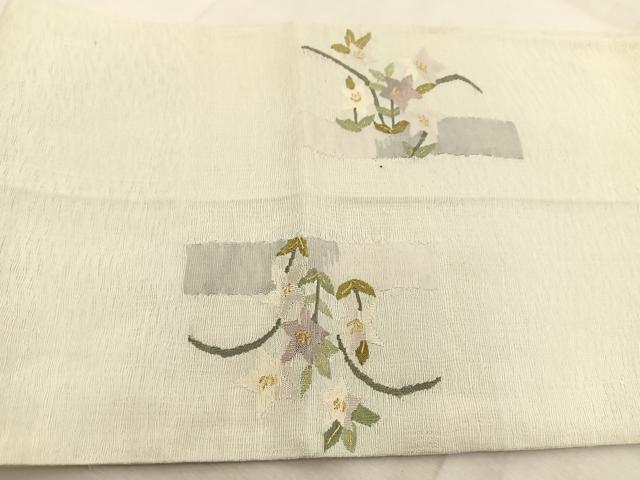 平和屋着物＊夏物 太鼓柄袋帯 すくい織 桔梗 正絹 逸品 BAAU6461yc