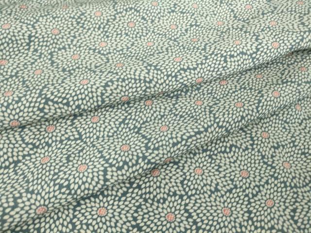 平和屋着物▽上質な小紋　単衣　菊尽くし　正絹　逸品　DAAV5394az