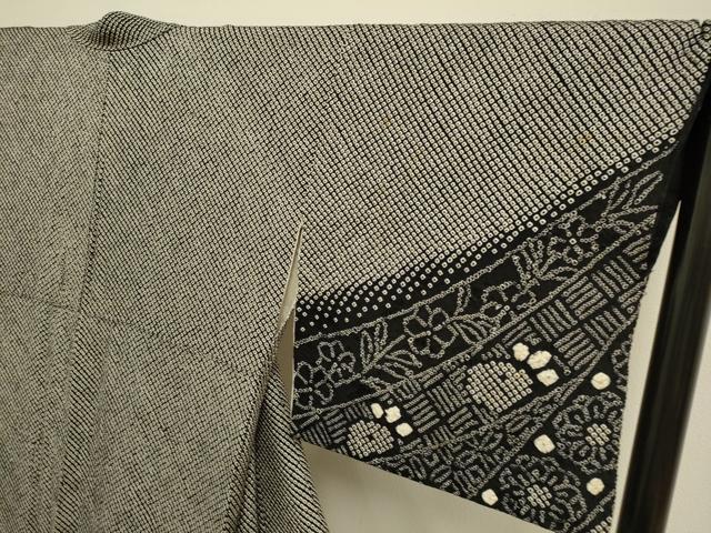 平和屋着物○訪問着 総絞り 吉祥花文 黒地 正絹 逸品 DAAV3223du