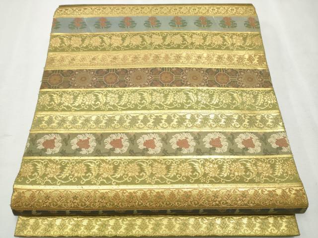 平和屋着物●西陣織　陰山織物謹製　箔屋清兵衛　六通柄袋帯　名物裂間道　金糸　正絹　逸品　CAAX1384hy