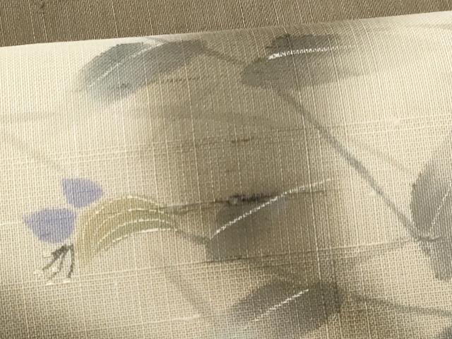 平和屋着物＊夏物 絹芭蕉 九寸名古屋帯 枝花文 金彩 正絹