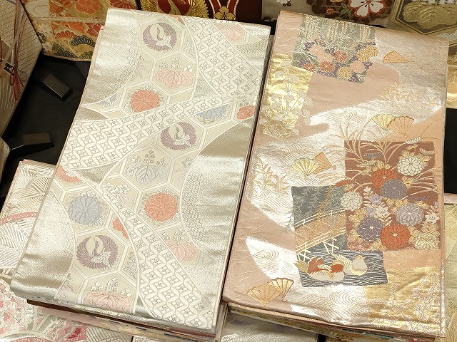 平和屋本店■袋帯 西陣 まとめて100点 鳳凰 鶴 鴛鴦 風景 花柄 宝相華 佐賀錦 金銀糸 など 着用可能多数 未使用品あり 全て正絹 hi2808 平和屋本店□袋帯 西陣 まとめて100点 鳳凰 鶴 鴛鴦 風景 花柄 宝相華