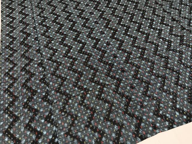 平和屋着物○久留米絣 単衣 正藍本場絣 幾何学文様 清水織物工場 綿