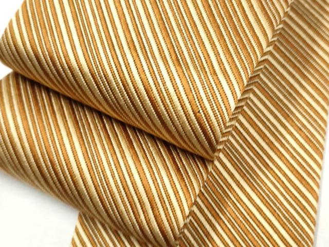 平和屋着物●男性　本場筑前博多織　角帯　斜線文　正絹　逸品　CAAX1545hy