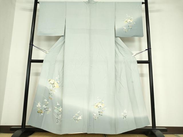 平和屋着物▽訪問着　単衣　友禅　作家物　地紙花文　暈し染め　正絹　逸品　DAAV5658az