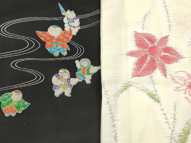 平和屋本店□夏物 小紋 絽 紗 洗える着物 まとめて20点 鶴 人物