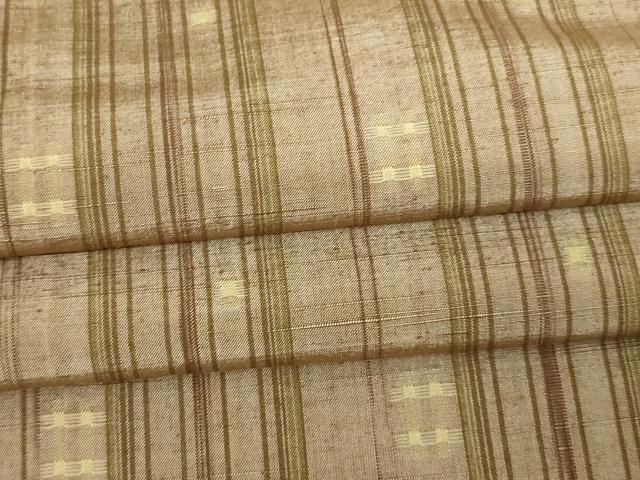 平和屋着物▽上質な紬　単衣　絣文様　正絹　逸品　DAAW9976sf