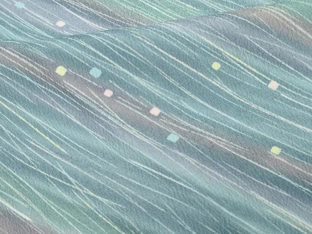 平和屋着物▽小紋 単衣 斜縞 洗える着物 DAAW9175sf