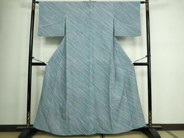 平和屋着物▽小紋　単衣　斜縞　洗える着物　DAAW9175sf 平和屋着物▽小紋 単衣 斜縞 洗える着物 DAAW9175sf