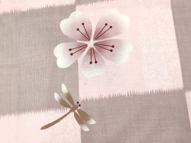 平和屋着物∴夏物　浴衣　蜻蛉　トンボ　舞菊文　綿　逸品　CABA0659ng 平和屋着物∴夏物 浴衣 蜻蛉 トンボ 舞菊文 綿 逸品 CABA0659ngの通販