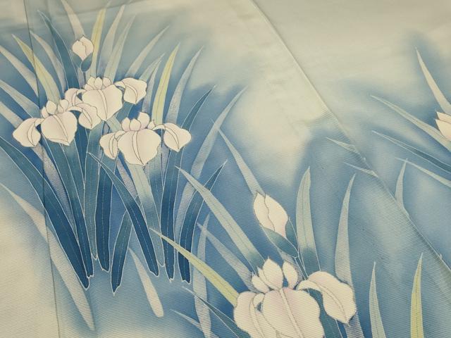 平和屋着物＊夏物　訪問着　絽　草花文　暈し染め　銀彩　正絹　逸品　AABA2797jd 平和屋着物＊夏物 訪問着 絽 草花文 暈し染め 銀彩 正絹