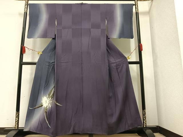 平和屋着物●京都の名門ブランド　銀花仙　訪問着　手描き　草花文　暈し染め　正絹　逸品　AABA3769ph