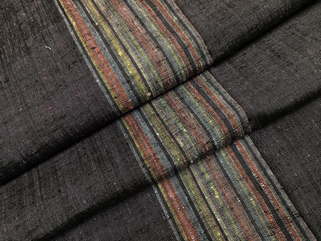 平和屋着物●上質な紬　間道　やまと誂製　正絹　逸品　未使用　AABA3783ph