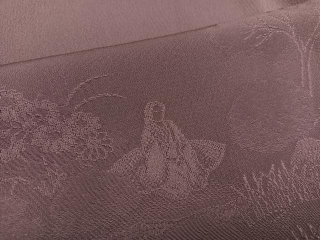 平和屋着物●豪華色留袖　色無地　葡萄鼠色　人物草花文　正絹　逸品　AABA3804ph 平和屋着物○豪華色留袖 色無地 葡萄鼠色 人物草花文 正絹