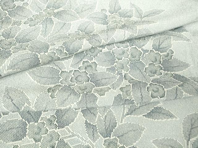 平和屋着物▽小紋　単衣　草花文　洗える着物　DAAV5717az