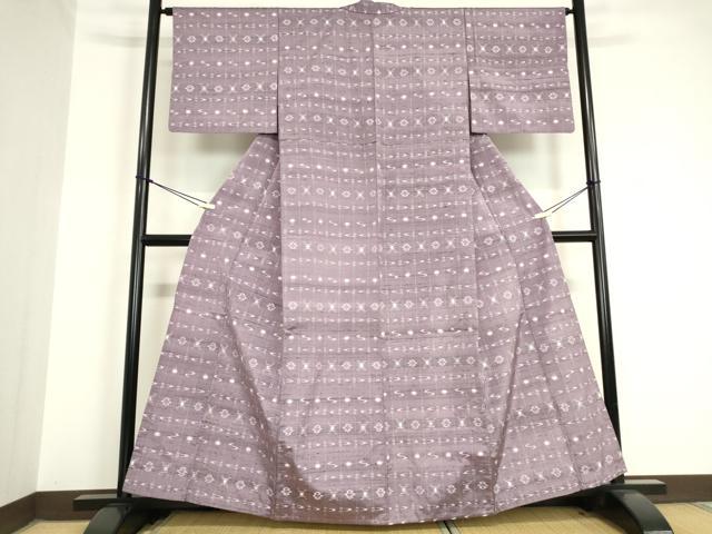 平和屋着物▽琉球絣紬　単衣　絣文　正絹　逸品　DAAV5744az 平和屋着物▽琉球絣紬 単衣 絣文 正絹 逸品 DAAV5744az