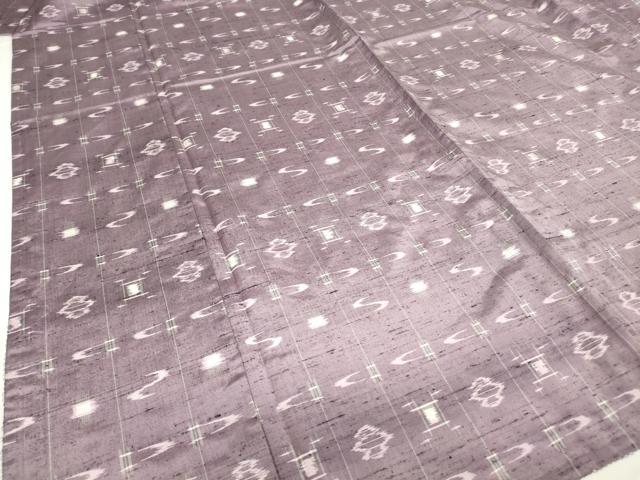 平和屋着物▽琉球絣紬　単衣　絣文　正絹　逸品　DAAV5744az 平和屋着物▽琉球絣紬 単衣 絣文 正絹 逸品 DAAV5744az