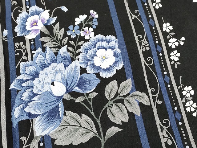 平和屋本店□浴衣 まとめて 3点 花柄 朝顔 紫陽花 など 着用可能