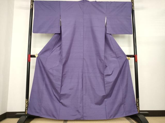 平和屋着物●上質な紬　色無地　深紫色　正絹　逸品　AABA4654ck 平和屋着物○上質な紬 色無地 深紫色 正絹 逸品 AABA4654ck 紬