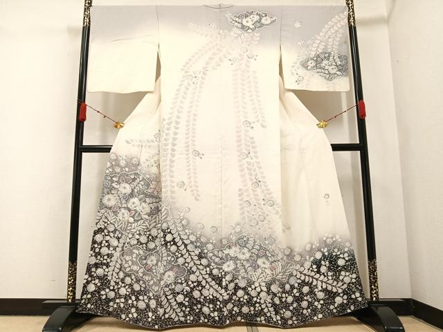 平和屋着物●訪問着　作家物　辻が花　絞り　暈し染め　正絹　逸品　AABA5209ph