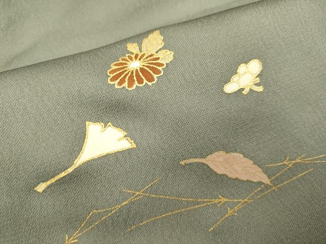 平和屋着物○訪問着 刺繍 吹き寄せ花文 暈し染め 金彩 正絹 逸品