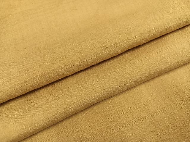 平和屋着物●結城紬　色無地　桑染色　正絹　逸品　AABA5263ph