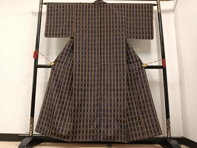 平和屋着物○琉球花織 紬 正絹 逸品 AABA5245ph