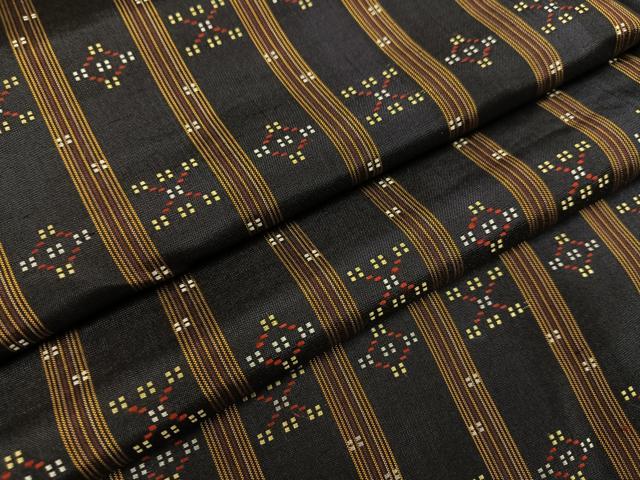 平和屋着物●琉球花織　紬　正絹　逸品　AABA5245ph