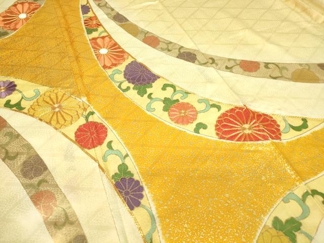 平和屋着物▽豪華振袖 単衣 駒刺繍 短冊花文 金彩 正絹 逸品