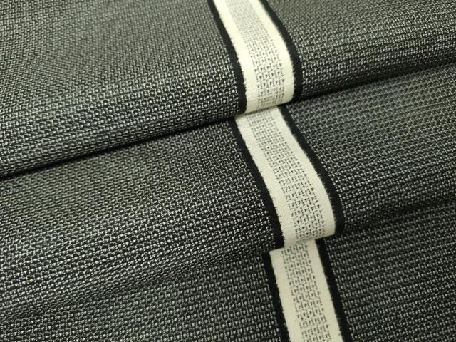 平和屋着物▽上質な紬　単衣　間道　黒地　200亀甲　さが美扱い　正絹　逸品　DAAV5835az