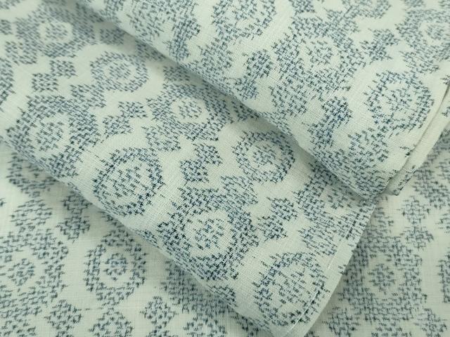 平和屋着物■極上　夏物　男性　重要無形文化財　越後上布　麻　吉祥文　逸品　DZAB0317kh5