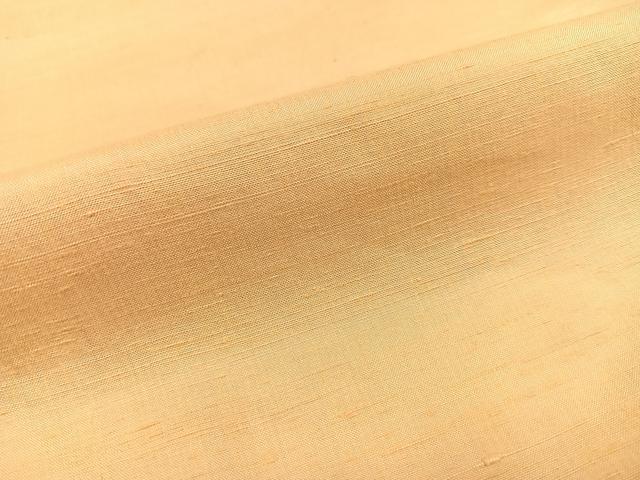 平和屋着物○紅花紬 米沢 色無地 雄黄色 正絹 逸品 AABA6479ph