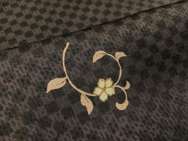 平和屋着物○上質な小紋 花唐草文 やまと誂製 正絹 逸品 AABA7809ph