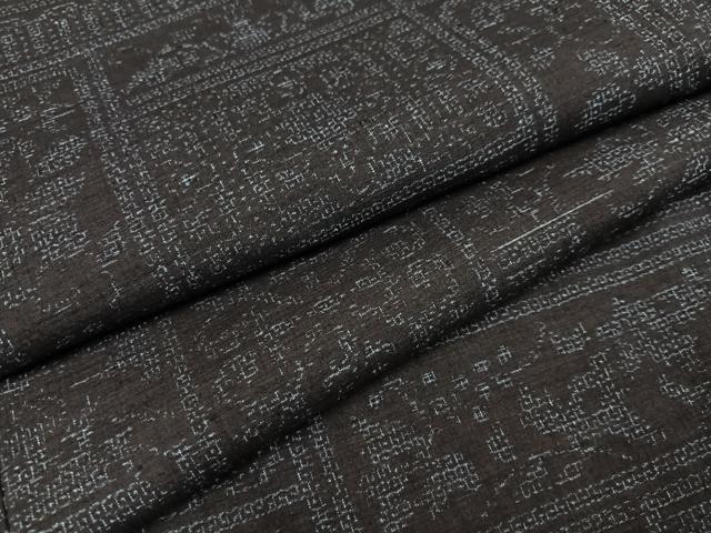 平和屋着物●本場結城紬　重要無形文化財　100亀甲　草花文　正絹　逸品　AABA7841ph