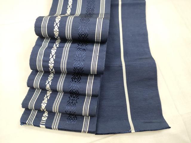 平和屋着物●男性　本場筑前博多織　角帯　献上　正絹　逸品　DAAX0393cm
