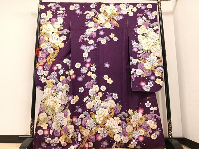 平和屋着物○押切もえ MOE OSHIKIRI 振袖 花尽くし 金通し地 正絹 逸品