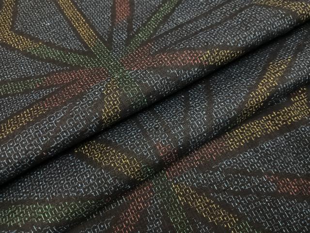 平和屋着物●本場結城紬　重要無形文化財　80亀甲　麻の葉文様　正絹　逸品　AABB0421ph