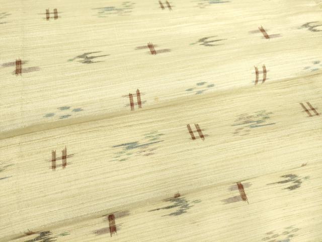 平和屋着物▽上質な紬　単衣　燕絣　正絹　逸品　DAAV5958az