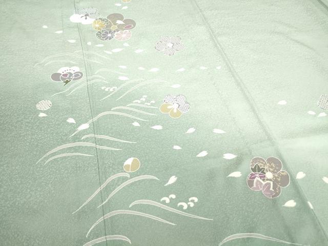 平和屋着物▽訪問着 単衣 舞花文 暈し染め 正絹 逸品 DAAX3067az