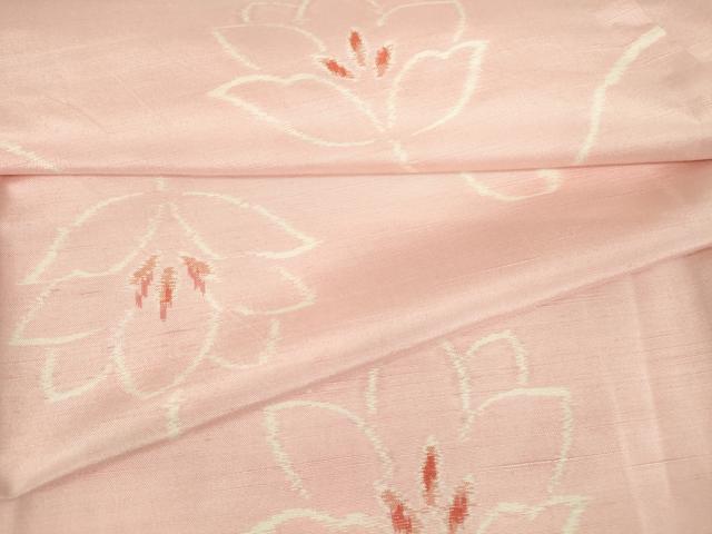 平和屋着物▽上質な紬　単衣　花唐草文　正絹　逸品　DAAX3080az