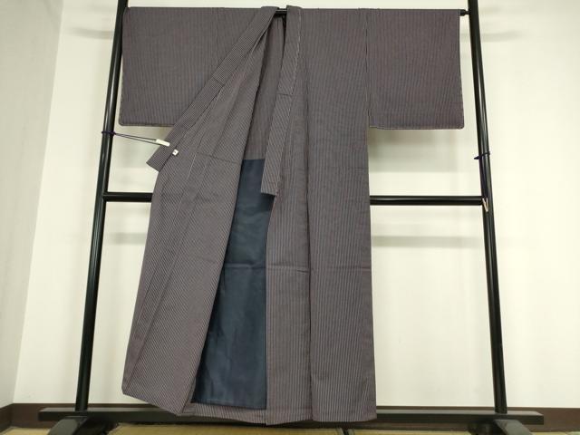 平和屋着物▽男性　小紋　単衣　アンサンブル　縞　キングサイズ　綿　逸品　DAAX3095az_2