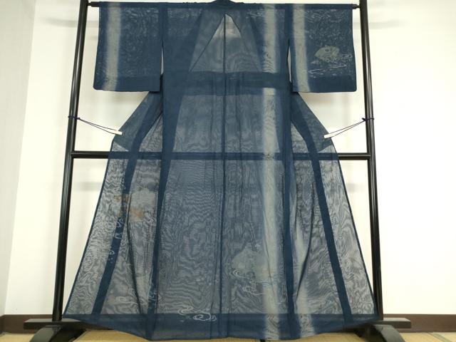 平和屋着物▽訪問着　無双　紗袷　紗×紗　地紙花鳥文　暈し染め　金彩　正絹　逸品　DAAX3105az