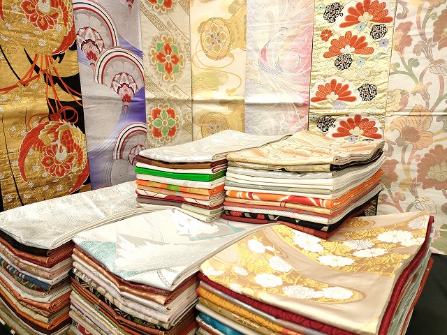 平和屋本店■袋帯 西陣 まとめて100点 鶴 孔雀 更紗 花柄 宝相華 楽器 佐賀錦 金銀糸 など 着用可能多数 未使用品あり 全て正絹 se3668