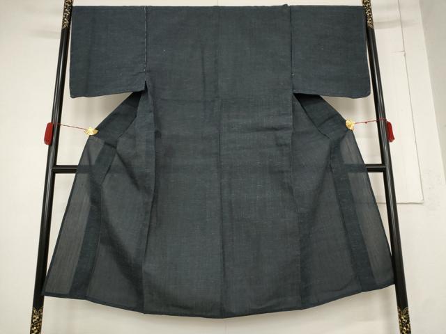 平和屋着物＊夏物　男性　紬　藍鉄色　正絹　逸品　未使用　AABB0569st_1